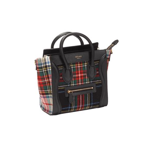 celine tartan luggage|Nano Luggage bag in tartan felt .